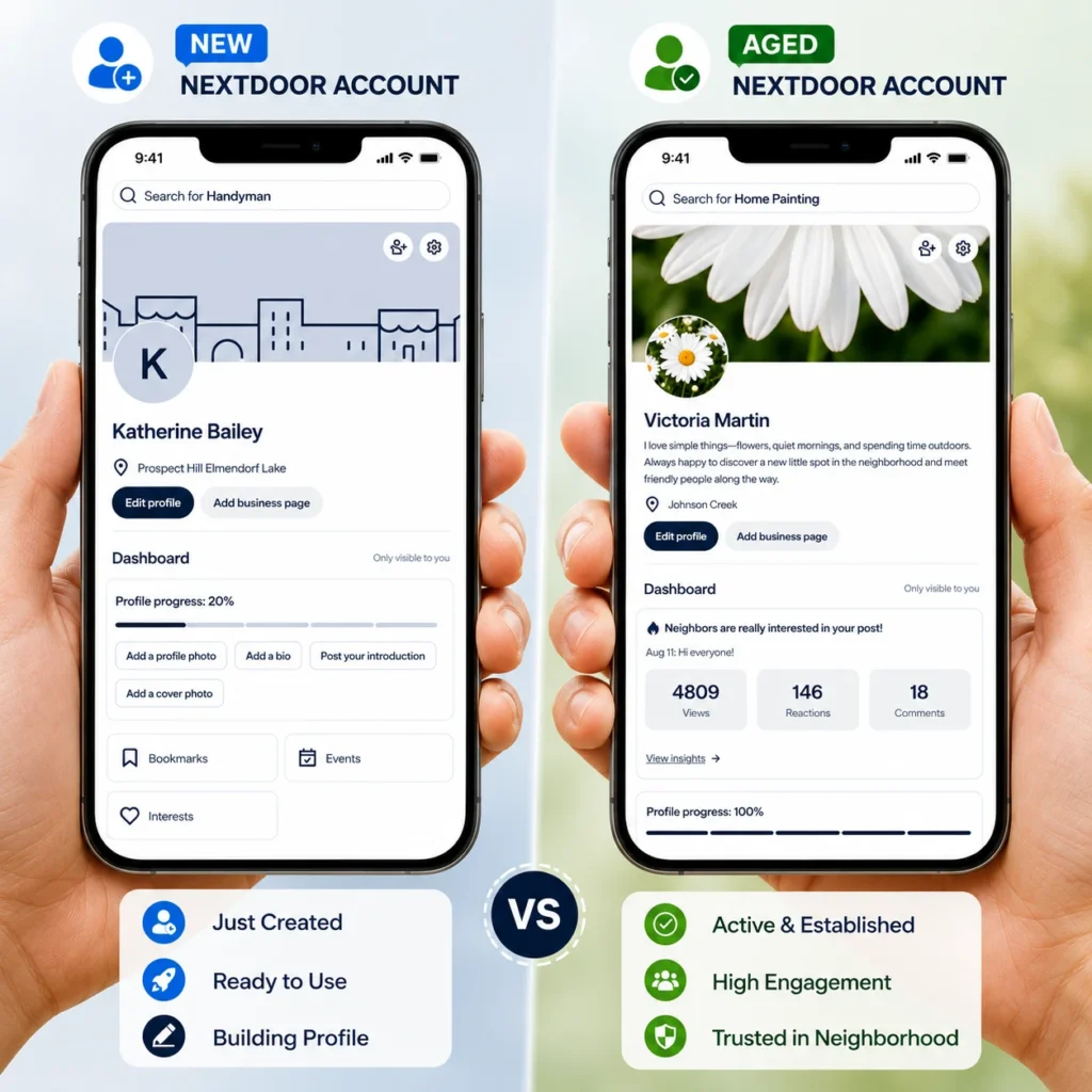 New vs Aged Nextdoor Accounts_getbulkaccount